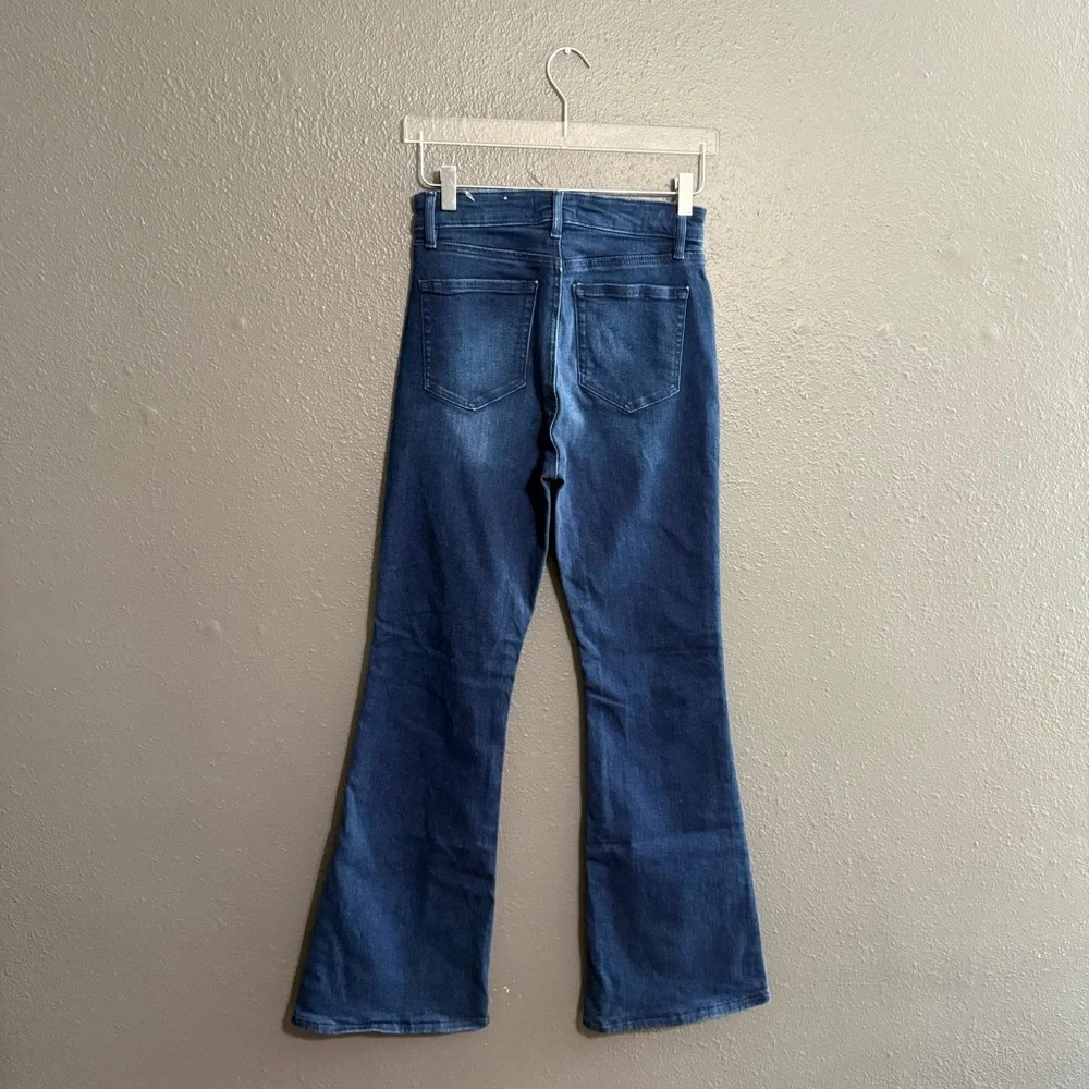 LOFT Dark Blue High-Rise Flare Jeans - Picture 3 of 7